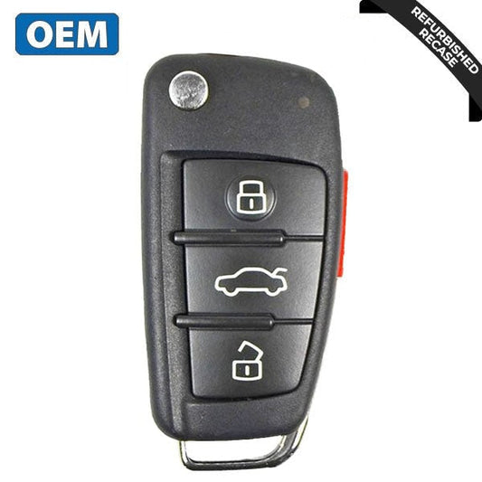 2006-2010 Audi / 4-Button Remote Flip Key / PN: 8E0-837-220-R / MYT4073A (OEM Recase)