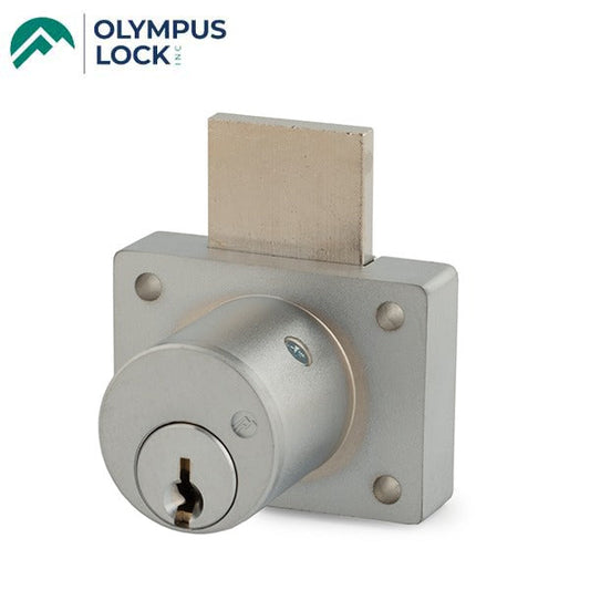 Olympus - 800S - Cabinet Drawer Deadbolt Lock - Key Retaining - S Series Schlage C Keyway - Optional Cylinder Length - Satin Chrome - Optional Keying - Optional Handing - Grade 1