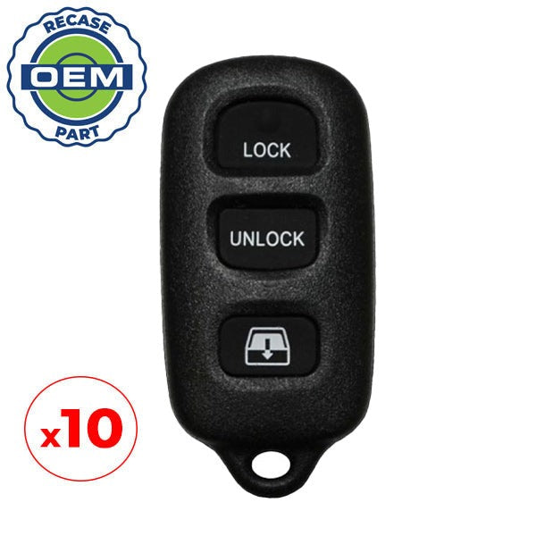 10 x 2001-2004 Toyota Sequoia / 4-Button Keyless Entry Remote / w/Rear Glass / PN: 89742-0C010 / HYQ12BAN (OEM Recase)
