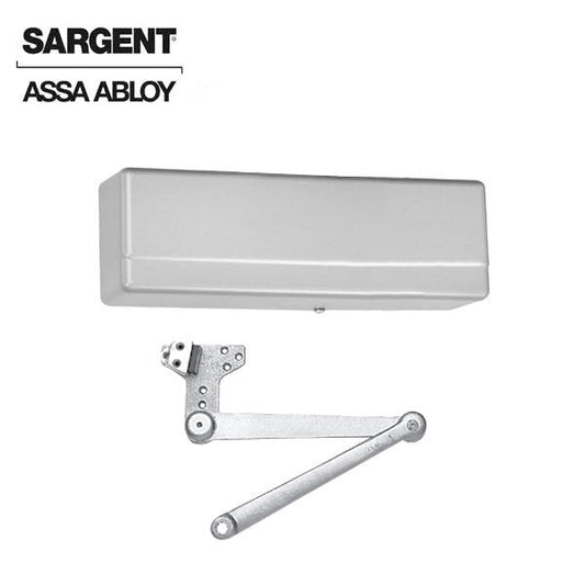 Sargent - 281 - Powerglide Cast Iron Door Closer - Back Check Function - Heavy Duty Parallel Arm w/ Compression Stop - Adjustable Size 1-6 - Plastic Cover - Aluminum - Fire Rated - Grade 1