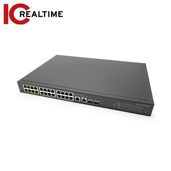 IC Realtime - PWR-EPOE-24 / 24-Port Managed EPoE Switch (Ports 1-8 Support EPOE And POC Technology)