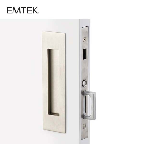 EMTEK - 2156 - Narrow Modern Pocket Door Mortise - Rectangular - Dummy - US15 - Satin Nickel