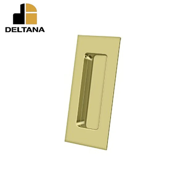 Deltana - Flush Pull - Rectangular - Heavy Duty - 4" x 1-7/8" x 7/16" - Solid Brass - Optional Finish