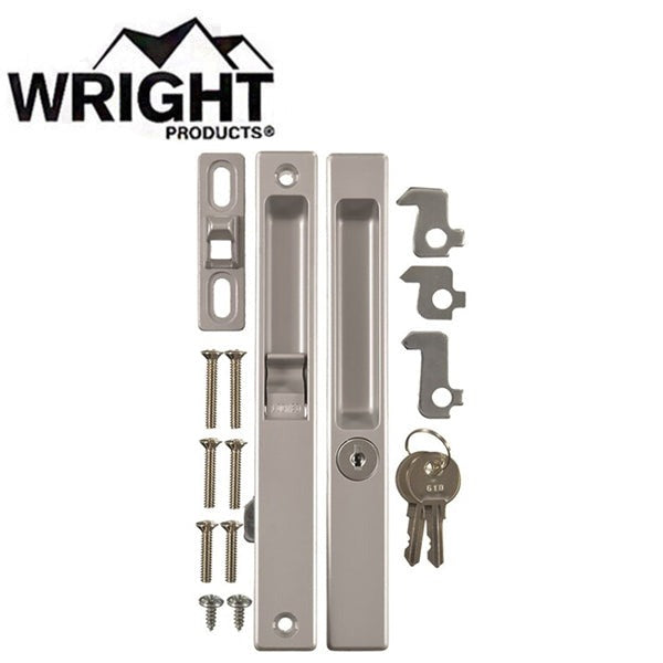 Wright - V1195 - Flush Mount Patio Door Latch - Optional Keying - Aluminum