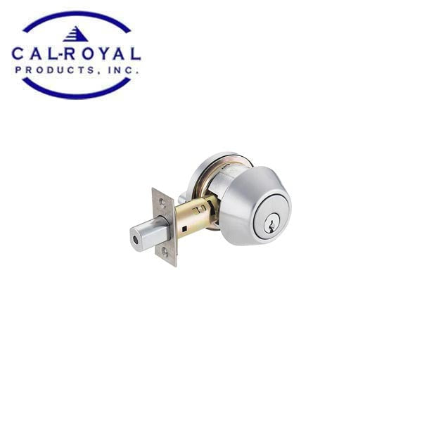 Cal-Royal - CRB800 - Single Cylinder Deadbolt - Satin Chrome - Optional Function - Grade 1