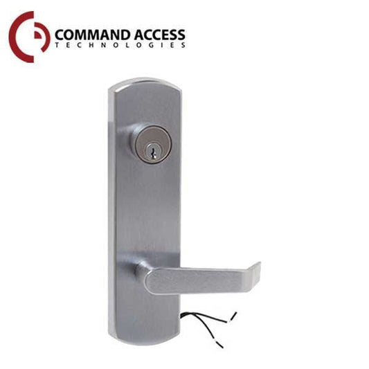 Command Access - ET25 - Electrified Exit Trim - Fail Secure - 12/24V - 5' Bridge Rectifier - Satin Chrome