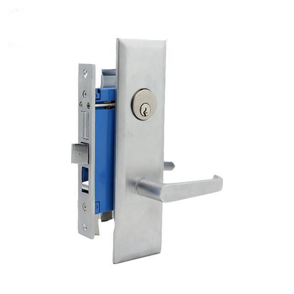 Heavy Duty Mortise Lockset w/ Lever - 2-1/2" Backset - 26D - Satin Chrome - LH