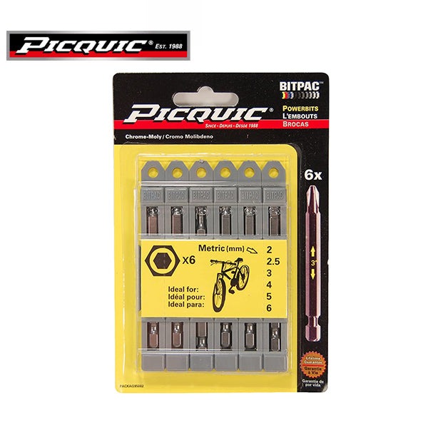 PICQUIC - Bitpac 95002 - Metric Allen Key Set - 2, 2.5, 3, 4, 5, 6 mm