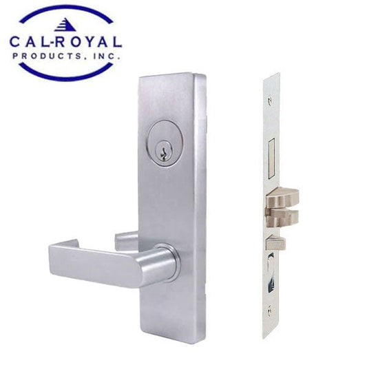 Cal-Royal - NM8453 - NM Series Mortise Lock - Heavy Duty - Entrance Function - Optional Handing - SE Escutcheon - 2 3/4" Backset - Satin Chrome - Fired Rated - Grade 1