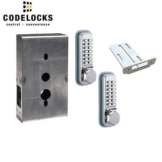 CodeLocks - CL290 Gate Box Kit - Mechanical Lock - Light Duty - Dual Backset Deadlatch 2 3/8" - 2 3/4" Mortise Tubular Latchbolt Gate Box Kit - Code In / Out - Key Override - Optional Finish - Fire Rated - Grade 2