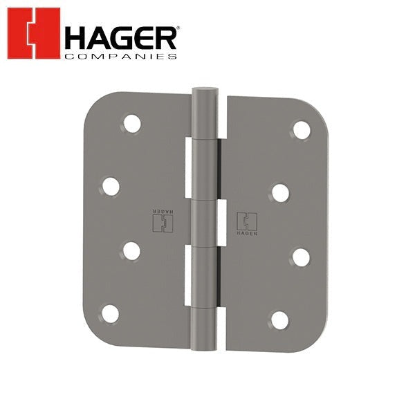 Hager - RC1842 - 5-Knuckle - Round Corner 5/8" Radius - Plain Bearing with Fasteners - 4" x 4" - Optional Finish - Optional Pin Function