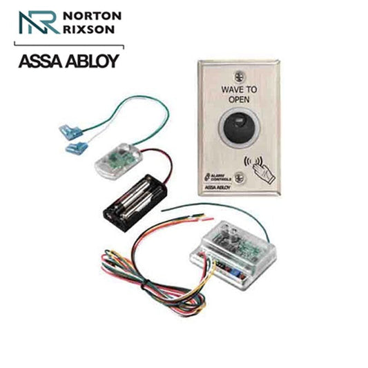 Norton - 767K1 - Touchless Actuator Kit - 767 Wall Switch / 546 Transmitter / 537 Receiver - Single Gang - Infrared Sensor w/ 4" range - 1-10 Second Delay - Satin Stainless Steel