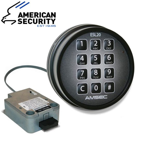 American Security - ESL20 - Electronic Safe Lock - Keypad - UL Listed - Black