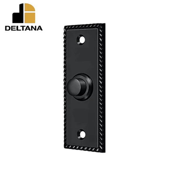 Deltana - Bell Button - Rectangular w/ Rope Pattern - Optional Finish