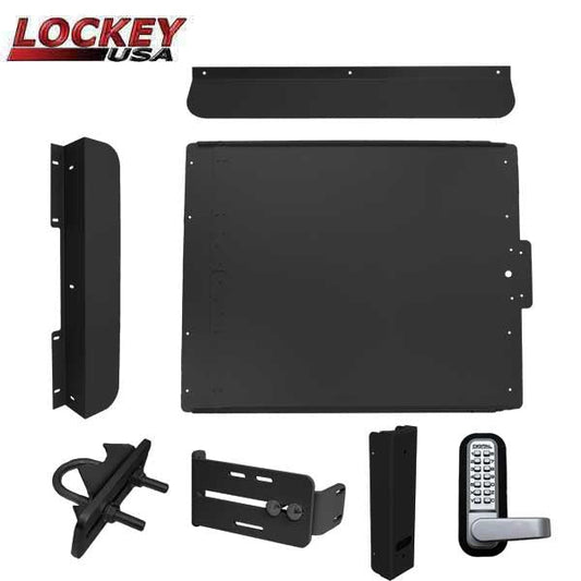 Lockey - ED60 - Edge Panic Shield Security Kit - With Jamb Stop , Keypad Lock and Gate Box - Black