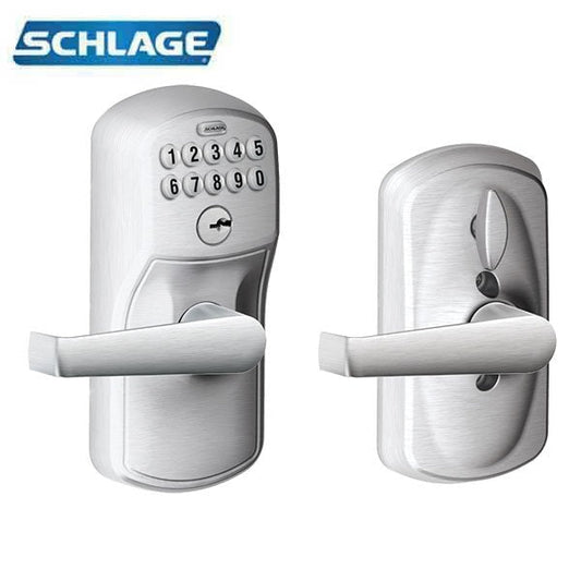 Schlage - FE595 - Keypad Entry with Flex Lock - Plymouth Trim and Elan Lever - Satin chrome - Grade 2