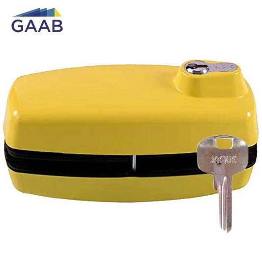 GAAB - T180 - Tempered Frameless Glass Door Lock - Reversible - 10 -12mm Doors - YALE Keyway - Yellow