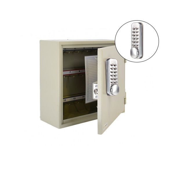 CodeLocks - Key Secure Extra Security Padlock Cabinet w/ CL160 - Mechanical Lock - Tubular Mortise Latch - Hold Back Feature - QuickCode - Optional Cabinet Storage