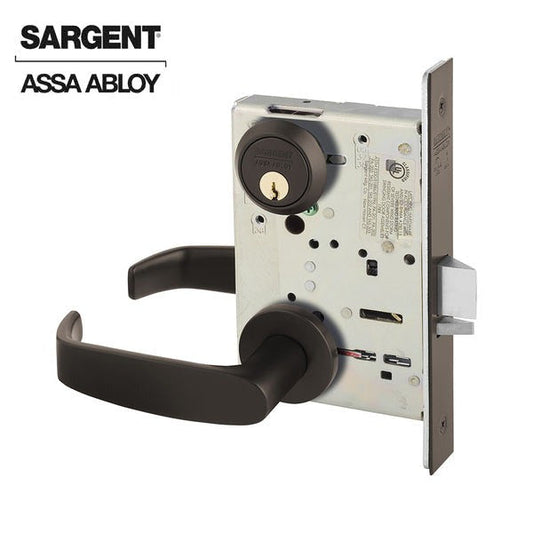 Sargent - 8204 - Mechanical Mortise Lock - LN Rose / L Lever - Storeroom - LFIC - 10BE - Dark Oxidized Satin Bronze Equivalent - Grade 1