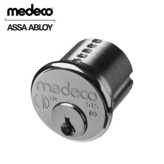 Medeco - 100200T - M3 Biaxial - 6-Pin - 1-1/8" Mortise Cylinder - Z02 Adams Rite Cam - DL Keyway Pinned - 26 - Satin Chrome - Grade 1