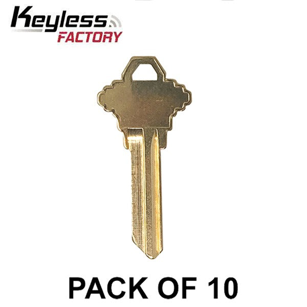 Keyless Factory - SC4 / 1145A Brass Finish Schlage Key Blanks (10 PACK) (AFTERMARKET)