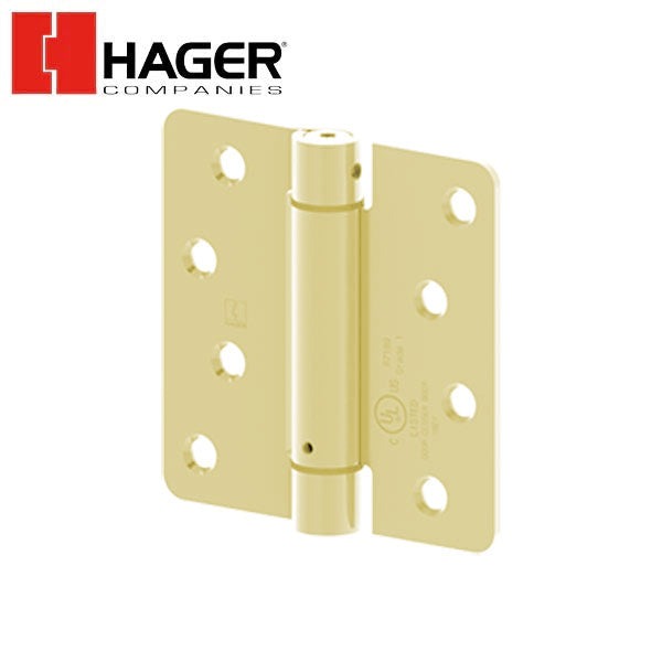Hager - 1751 - Round Corner 1/4" Radius - Spring Hinge with Fasteners - Optional Size - Optional Finish