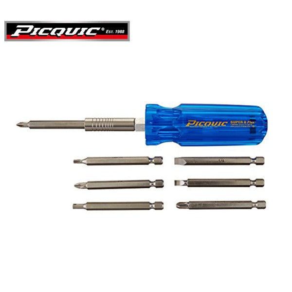 PICQUIC - Super 8 Plus - SAE Hex Keys - W/ P1,2,3 / S 3/16",1/4" / T15 & Schrader valve bit