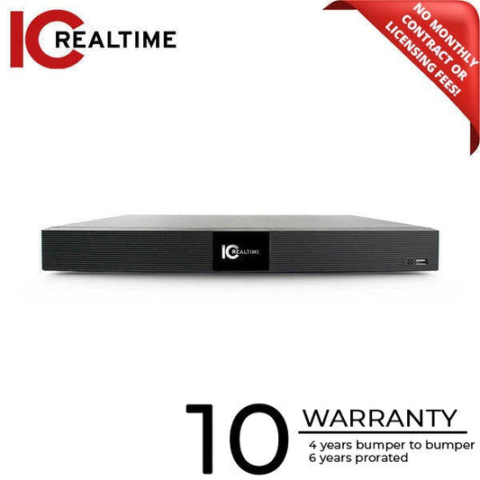 IC Realtime - NVR-FX16POE-1U4K1 / 16Ch Rack-Mount NVR / 16TB Max (Starting At 4TB HDD) / Integrated 16 Port POE / 8MP IP Support / 128Mbps Bandwidth