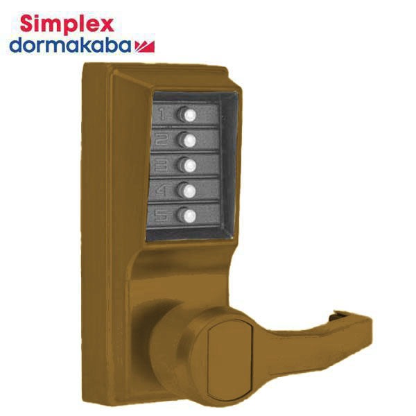 Simplex - LR1011 - Mechanical Pushbutton Cylindrical Lever Set - 23⁄4" Backset - Optional Finish - RH/RHR