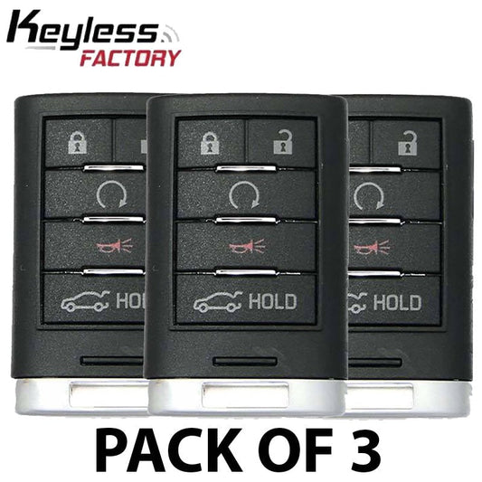 3 x 2013-2015 Cadillac ATS XTS / 5-Button Smart Key w/ Trunk / PN: 22856930 / NBG009768T (AFTERMARKET) (Pack of 3)