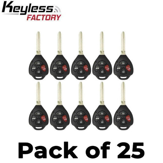 25 x 2007-2010 Toyota Camry Corolla / 4-Button Remote Head Key / PN: 89070-06231 / HYQ12BBY (4D67 Chip) (AFTERMARKET) (Bundle of 25)
