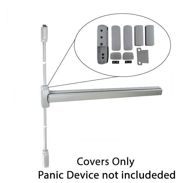 GAAB - T373-04 - Rim Panic Exit Device Glass Door Installation Kit For Double Leaf Door - Satin Chrome