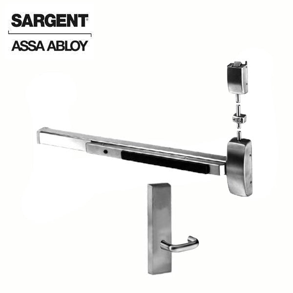 Sargent - 8715F - Surface Vertical Exit Rod - Top Latch - Passage - 36" x 84" - Optional Handing - Satin Stainless Steel - Fired Rated - Grade 1