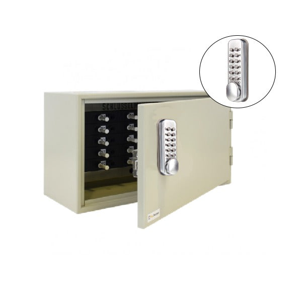 CodeLocks - Key Control Hook Key Control Cabinet w/ CL160 - Self Closing - Mechanical Lock - Tubular Mortise Latch - Hold Back Feature - QuickCode - Optional Cabinet Size