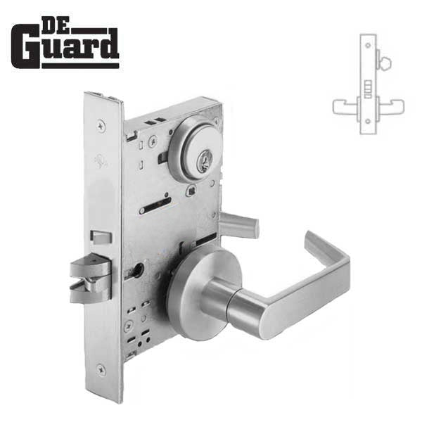 Extra Heavy Duty Mortise Door Lock - Classroom - Keyed Cylinder - Satin Chrome - Grade 1