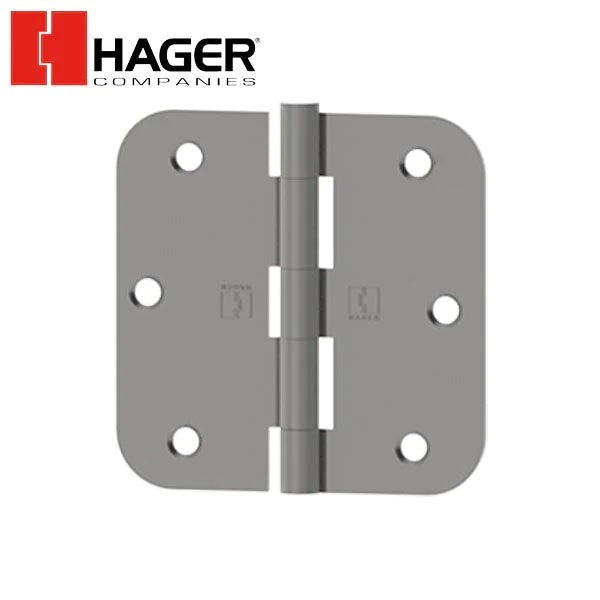 Hager - RC1841 - 5-Knuckle - Round Corner 5/8" Radius - Plain Bearing With Fasteners - 3.5" x 3.5" - Optional Finish