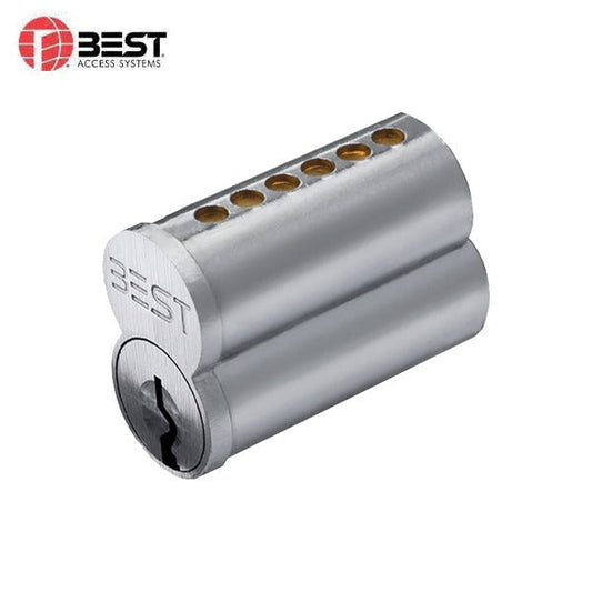 BEST - 1C6A1626 - SFIC- Small Format Interchangeable Core - 6 Pin - Uncombinated (No Pins) - A Keyway - Satin Chrome