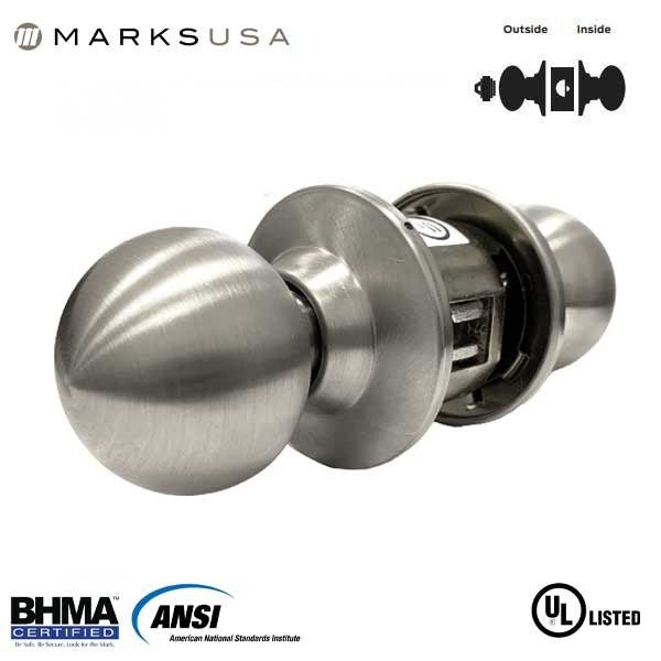 Marks USA - 210RF - 10 LINE Commercial Knob Set - SFIC - 2 3/8" Backset - 32D - Satin Stainless Steel - Storeroom - Grade 2