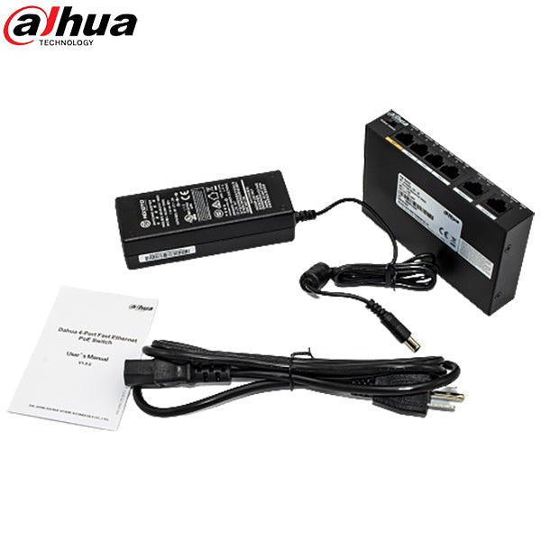 Dahua / 4-port PoE Ethernet Switch / 60W / 2MP / DH-PFS3006-4ET-60