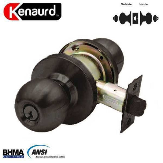 Commercial Door Knob Set - Double Sided - 2-3/4” Standard Backset - Oil Rubbed Bronze - Asylum Institutional - Grade 2