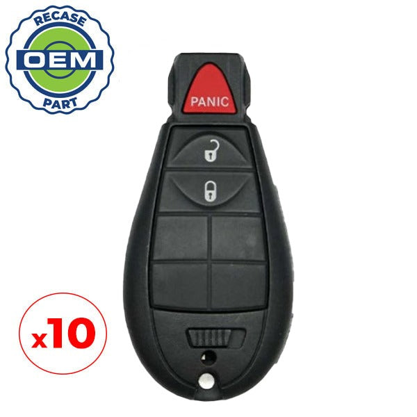 10 x 2013-2019 Dodge Ram / 3-Button Fobik Key / PN: 68508720AA / GQ4-53T (OEM Recase)