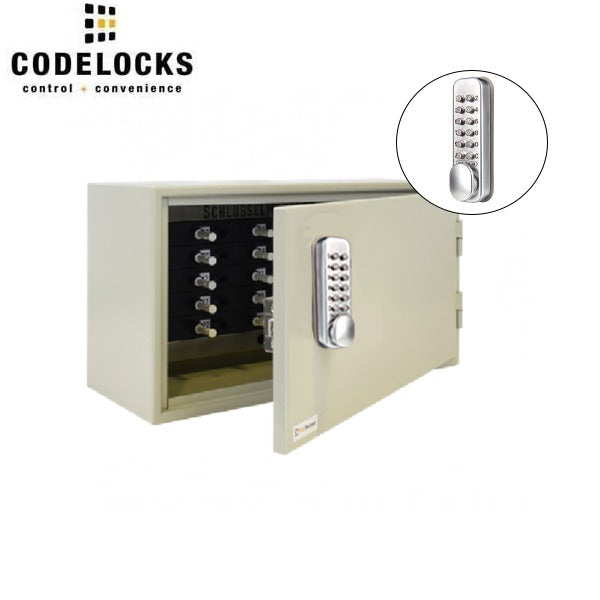 CodeLocks - Key Control Hook Key Control Cabinet w/ CL160 - Self Closing - Mechanical Lock - Tubular Mortise Latch - Hold Back Feature - QuickCode - Optional Cabinet Size