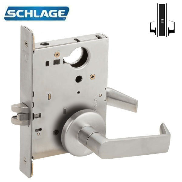 Schlage - L9010 - L Series - B Rose - Mortise Lock with Latchbolt - Passage - Grade 1