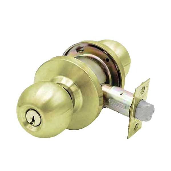 Commercial Door Knob Set - Double Sided - 2-3/4” Standard Backset - Polished Brass - Asylum Institutional - Grade 2