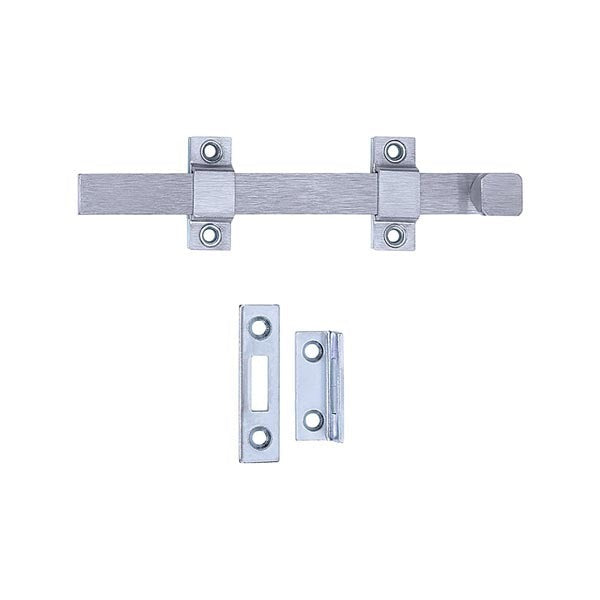 TELL - DT100017 - 8" Surface Mounted Surface Bolt - Solid Brass Material - Satin Chrome