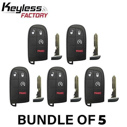 5 x 2011-2020 Dodge Chrysler / 4-Button Smart Key / PN: 68066349AF / M3N-40821302 (AFM-RSK-DDG-302-4B) (BUNDLE OF 5)