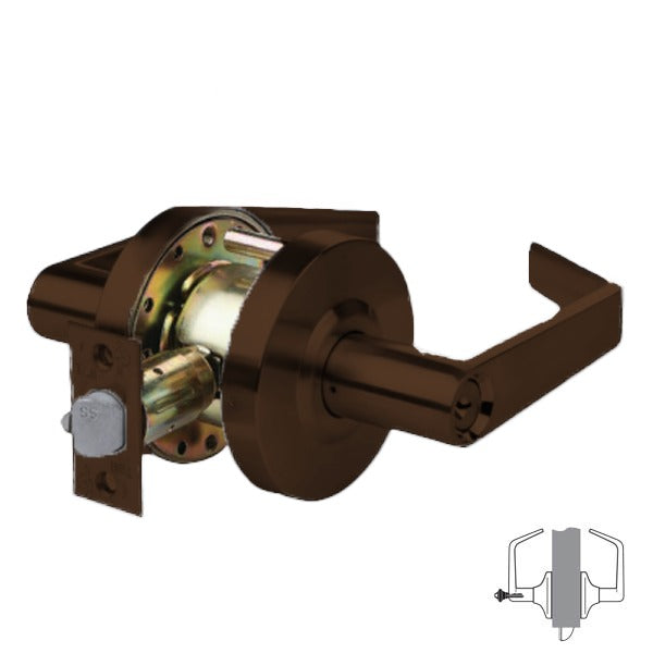 TELL - LC2681 - Standard Duty Cylindrical Leverset - Cortland Lever - Entry - IC Core - Grade 2 - Oil Rubbed Bronze