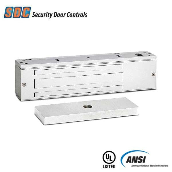 SDC - 1571 - Single Energy Saver Magnetic Lock - Surface Mount - 1200lbs. - 12/24VDC - Optional Finish - Grade 1