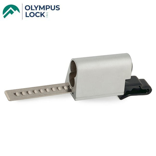 Olympus - 929R - IC: Showcase / Ratchet Lock for Schlage Full-Size Cores - Sliding Door Lock - Satin Chrome
