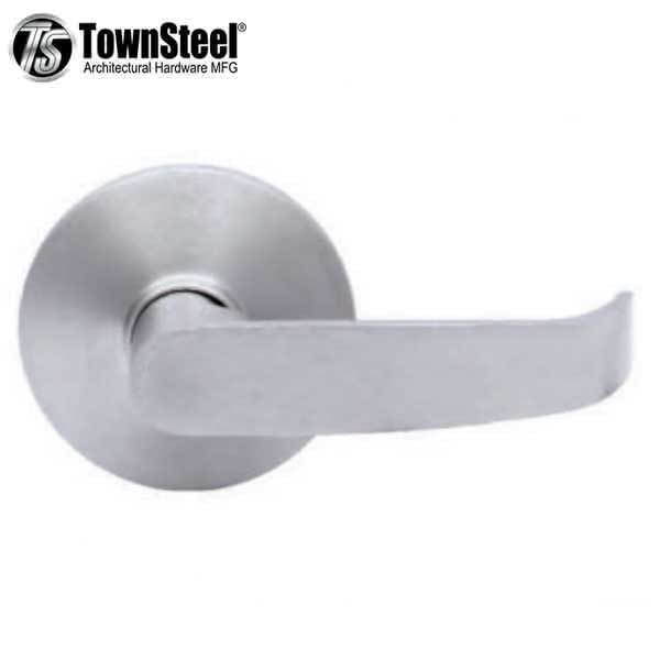 TownSteel - ED8900LQ - Sectional Lever Trim - Passage - LQ Curved Lever - Non-Handed - Compatible with Rim, SVR, LBR & 3 Point Push Bars - Satin Chrome - Grade 1